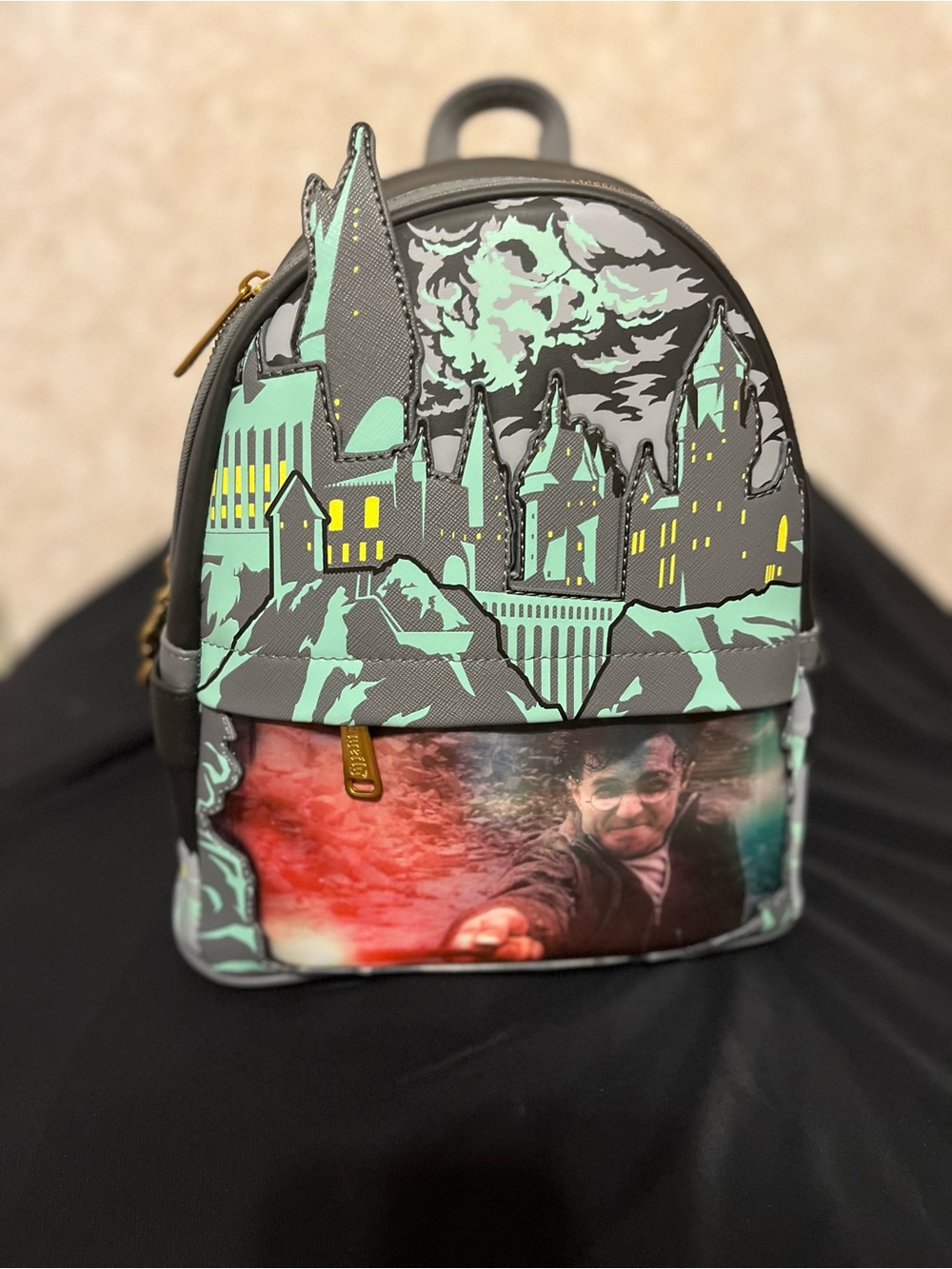 Disney Loungefly Hogwarts  Harry PotterMini Backpack - Green/Gray